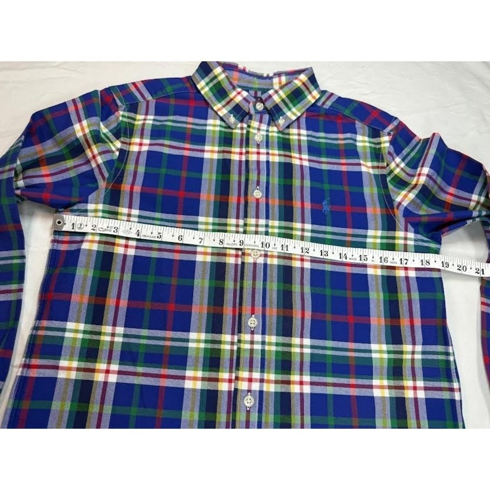 Polo Ralph Lauren Blue Plaid Cotton Button Down Shirt Boy's Size L (16-18) - NWT - Picture 5 of 7